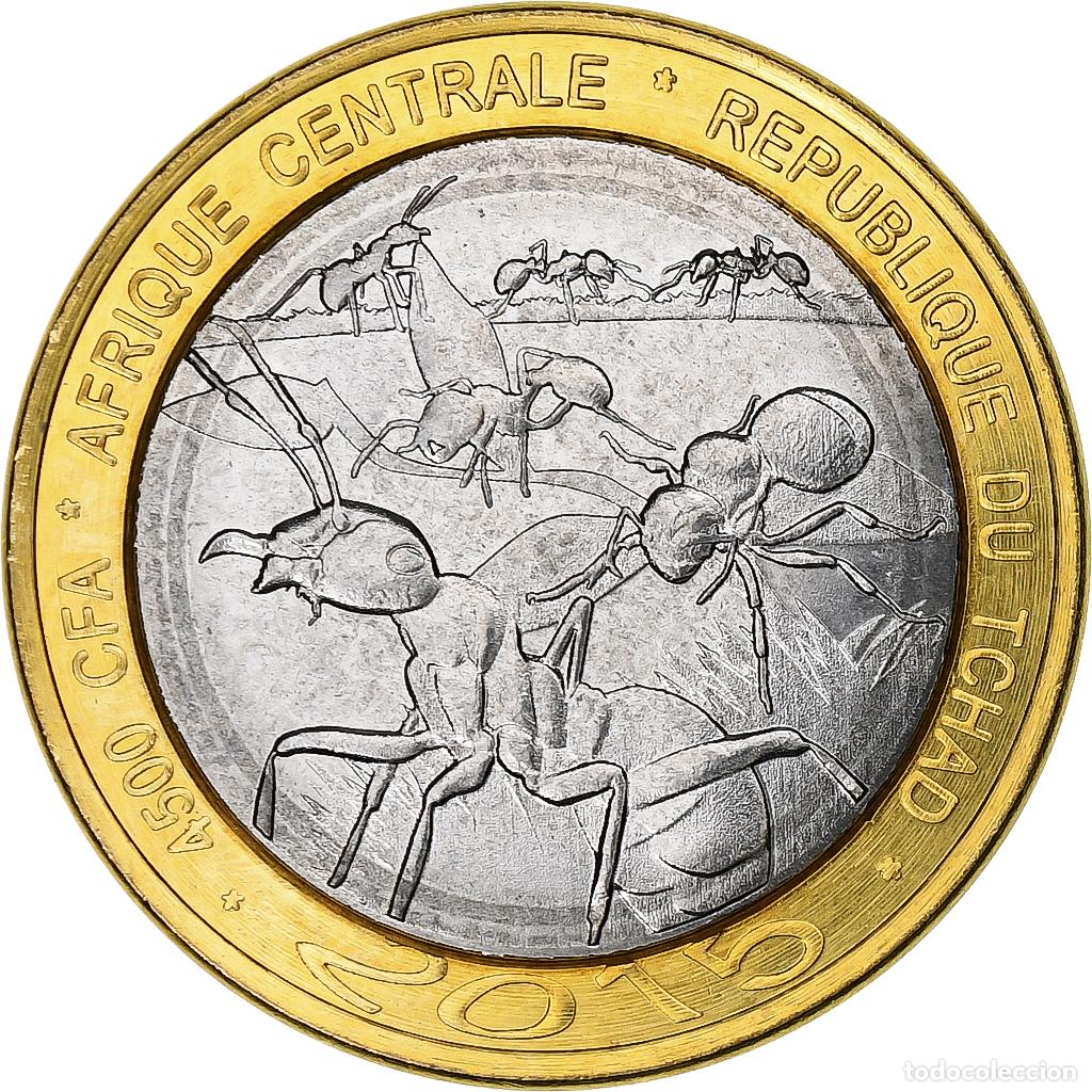 Monedas antiguas de &Aacute;frica: [#1027138] Chad, 4500 CFA Francs-3 Africa, 2015, Bimet&aacute;lico, SC