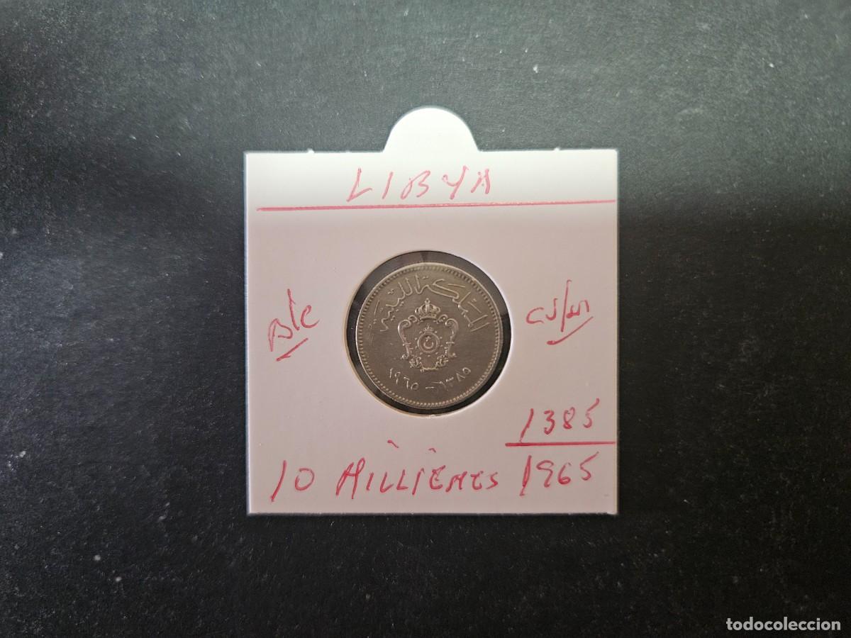 Monedas antiguas de &Aacute;frica: LIBYA 10 MILLIEMES 1965(1385) BC KM=8 (CUPRONIQUEL)