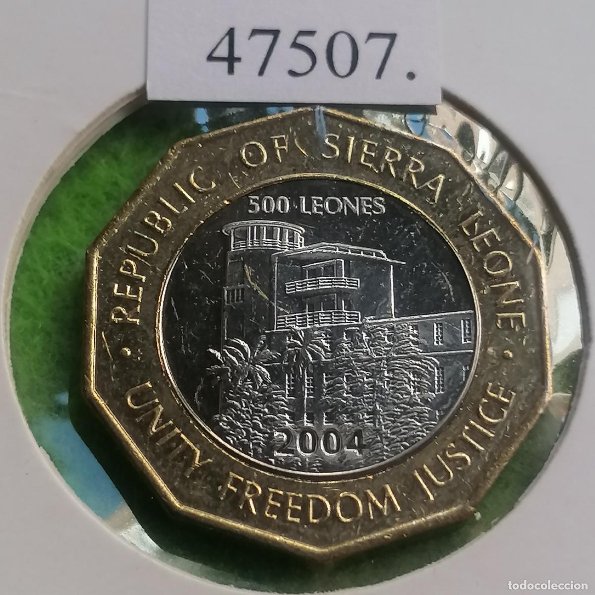 Monedas antiguas de &Aacute;frica: Sierra Leona 500 Leones 2004, bimet&aacute;lica