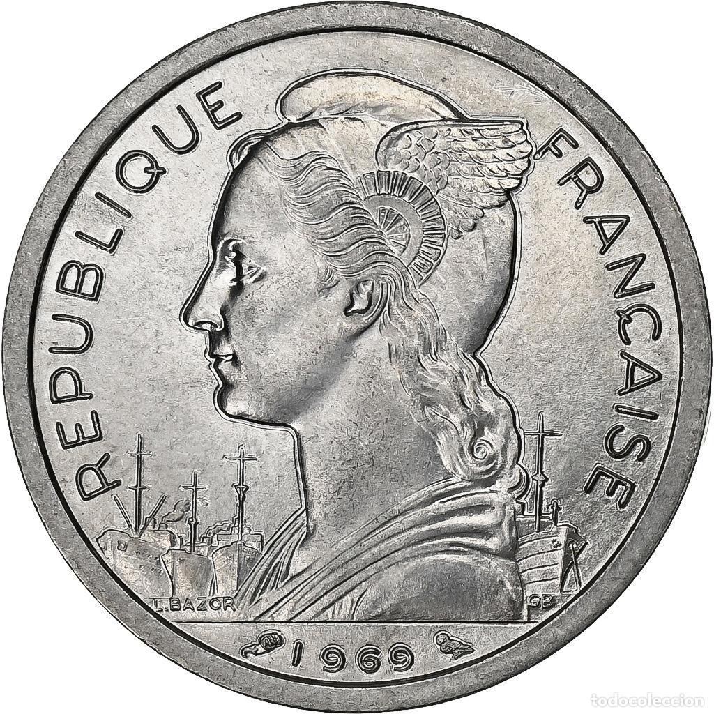 Monedas antiguas de &Aacute;frica: [#225761] La Reuni&oacute;n, 2 Francs, 1969, Aluminio, FDC, KM:8
