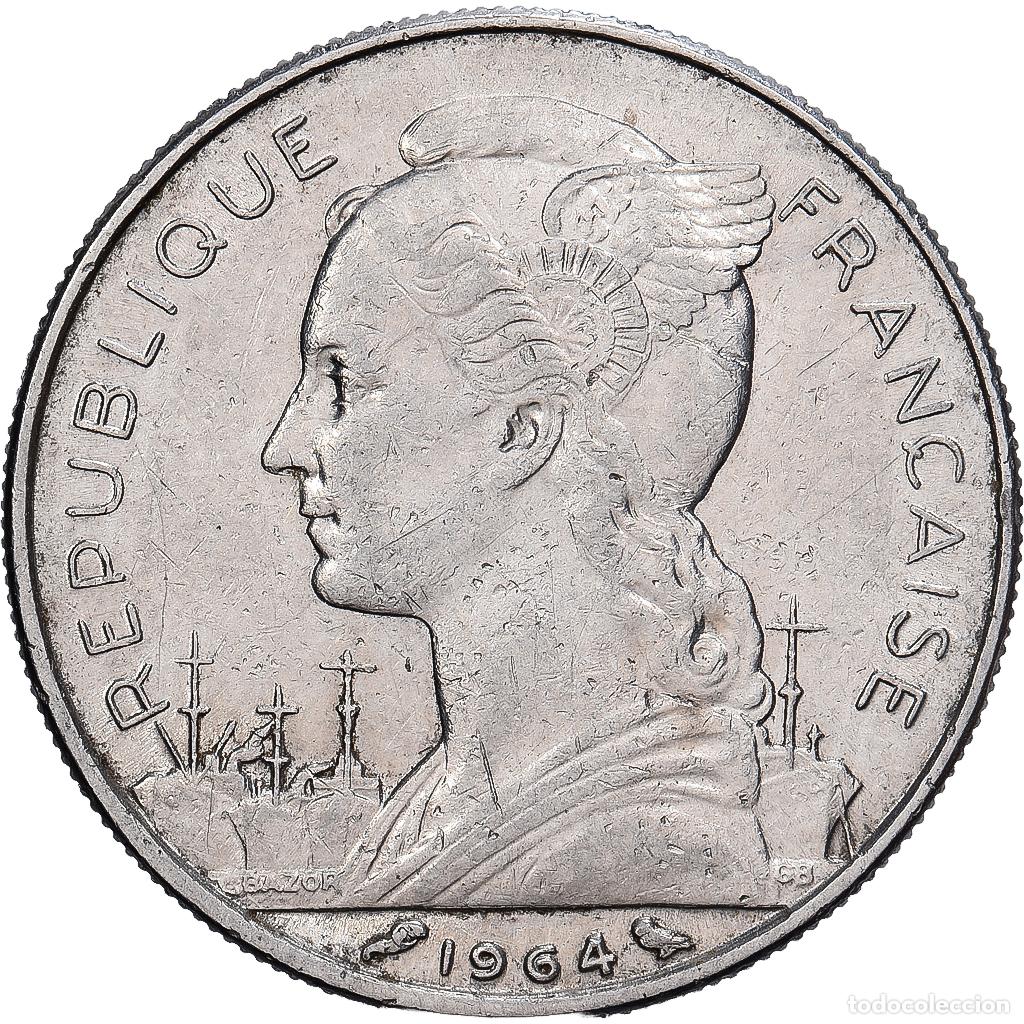 Monedas antiguas de &Aacute;frica: [#1530021] La Reuni&oacute;n, 50 Francs, 1964, N&iacute;quel, MBC+, KM:12