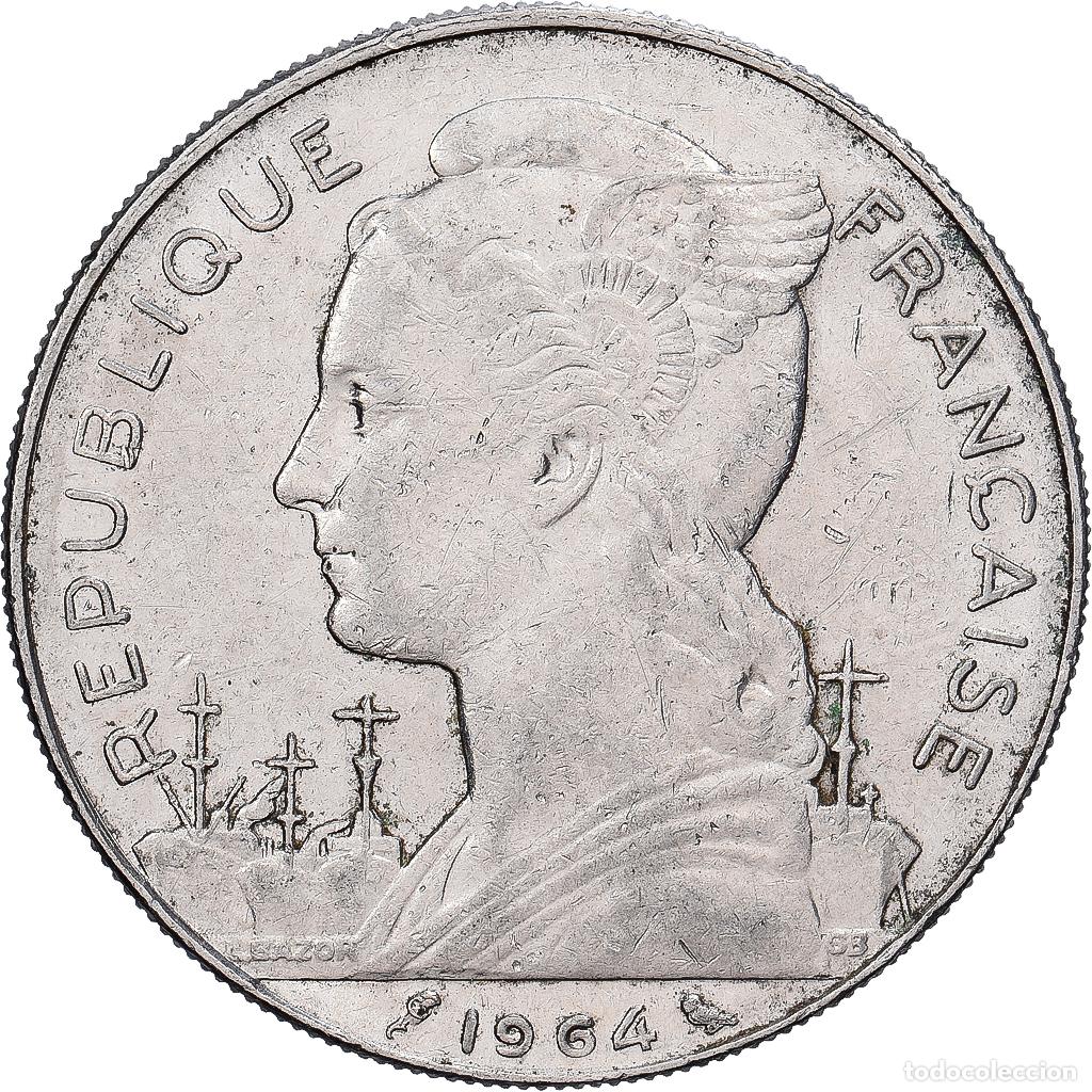 Monedas antiguas de &Aacute;frica: [#1530025] La Reuni&oacute;n, 100 Francs, 1964, Paris, N&iacute;quel, MBC+, KM:13