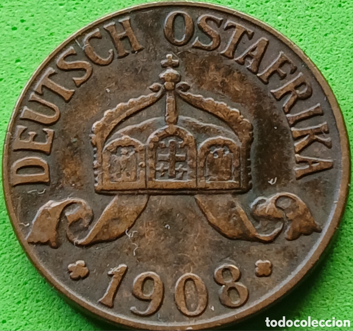 Monedas antiguas de &Aacute;frica: &Aacute;frica Oriental Alemana 1 heller 1908 km#7