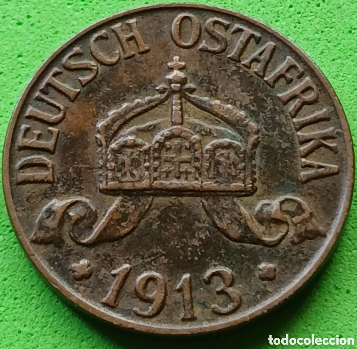 Monedas antiguas de &Aacute;frica: &Aacute;frica Oriental Alemana 1 heller 1913 J km#7