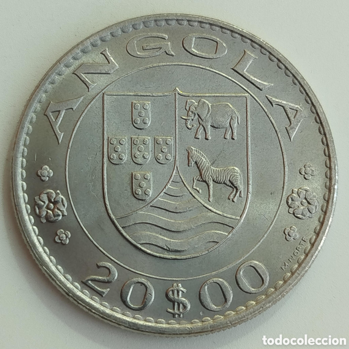 Monedas antiguas de &Aacute;frica: Moneda 20 Escudos Angola 1971 - Imperio Portugu&eacute;s