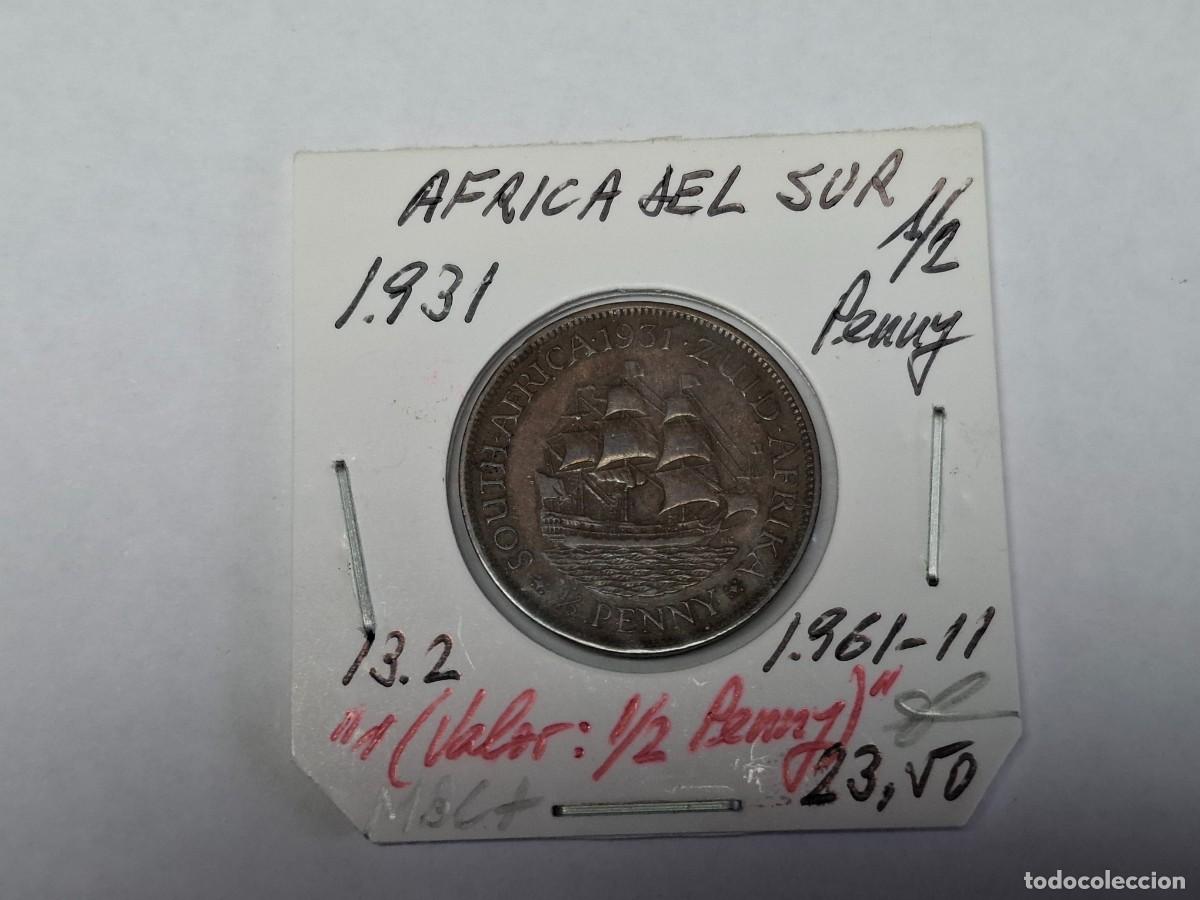 Monedas antiguas de &Aacute;frica: 1/2 de PENNY de 1931 KM 13.2 AFRICA DEL SUR en MBC+