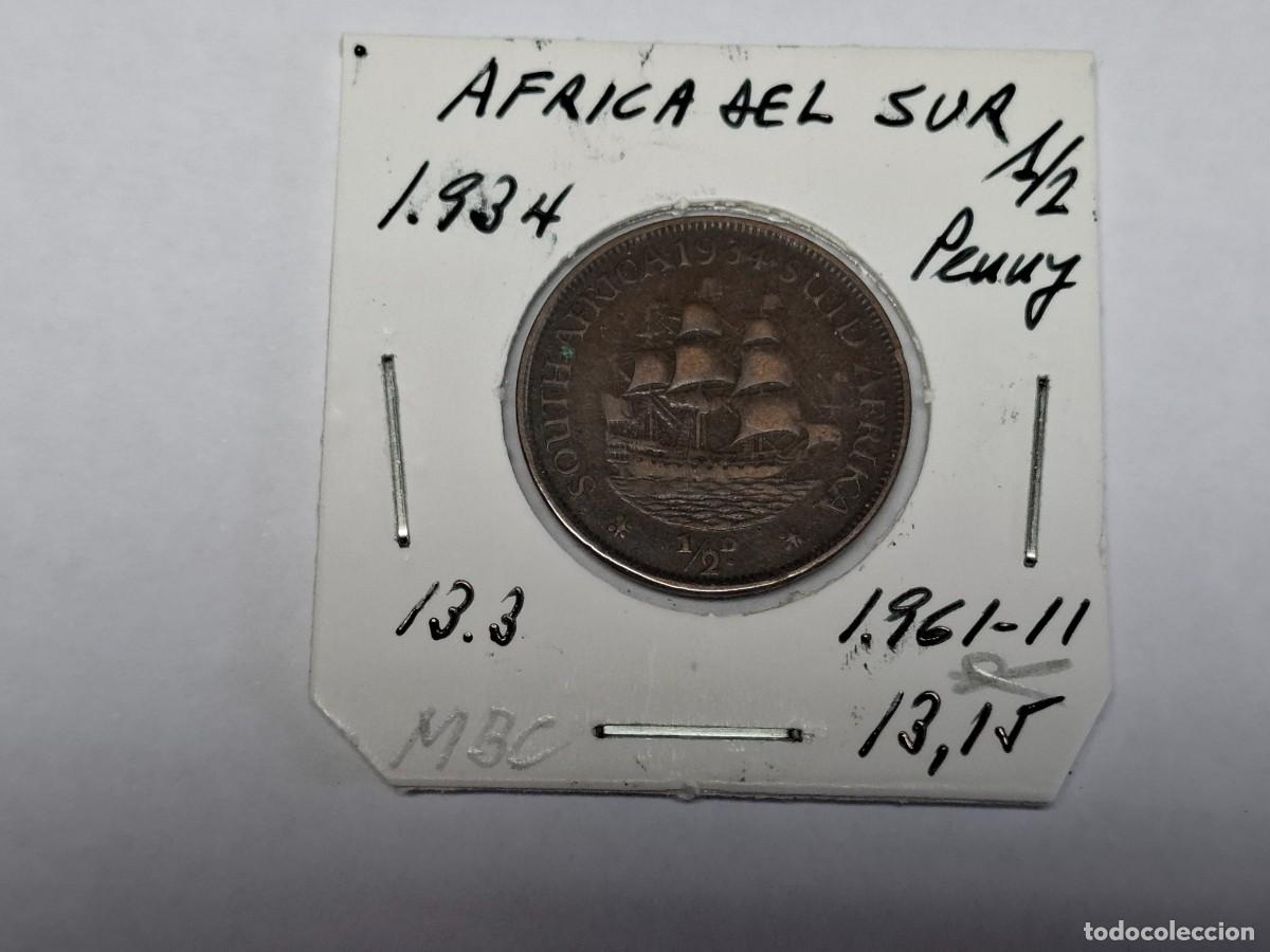 Monedas antiguas de &Aacute;frica: 1/2 de PENNY de 1934 KM 13.3 AFRICA DEL SUR en MBC