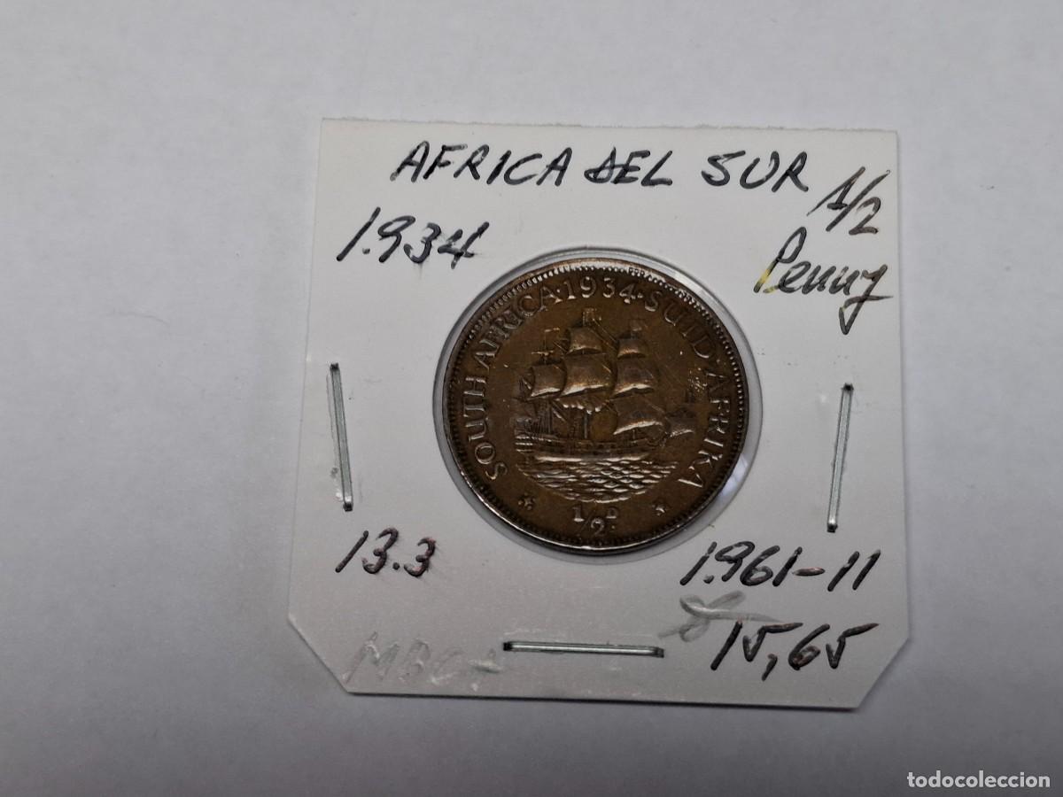 Monedas antiguas de &Aacute;frica: 1/2 de PENNY de 1934 KM 13.3 AFRICA DEL SUR en MBC+