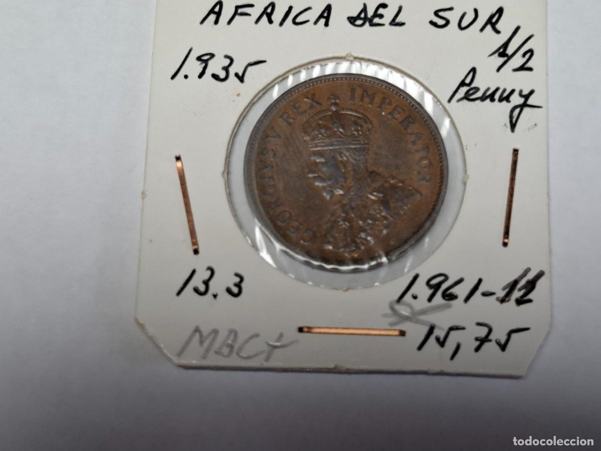 Monedas antiguas de &Aacute;frica: 1/2 de PENNY de 1935 KM 13.3 AFRICA DEL SUR en MBC+