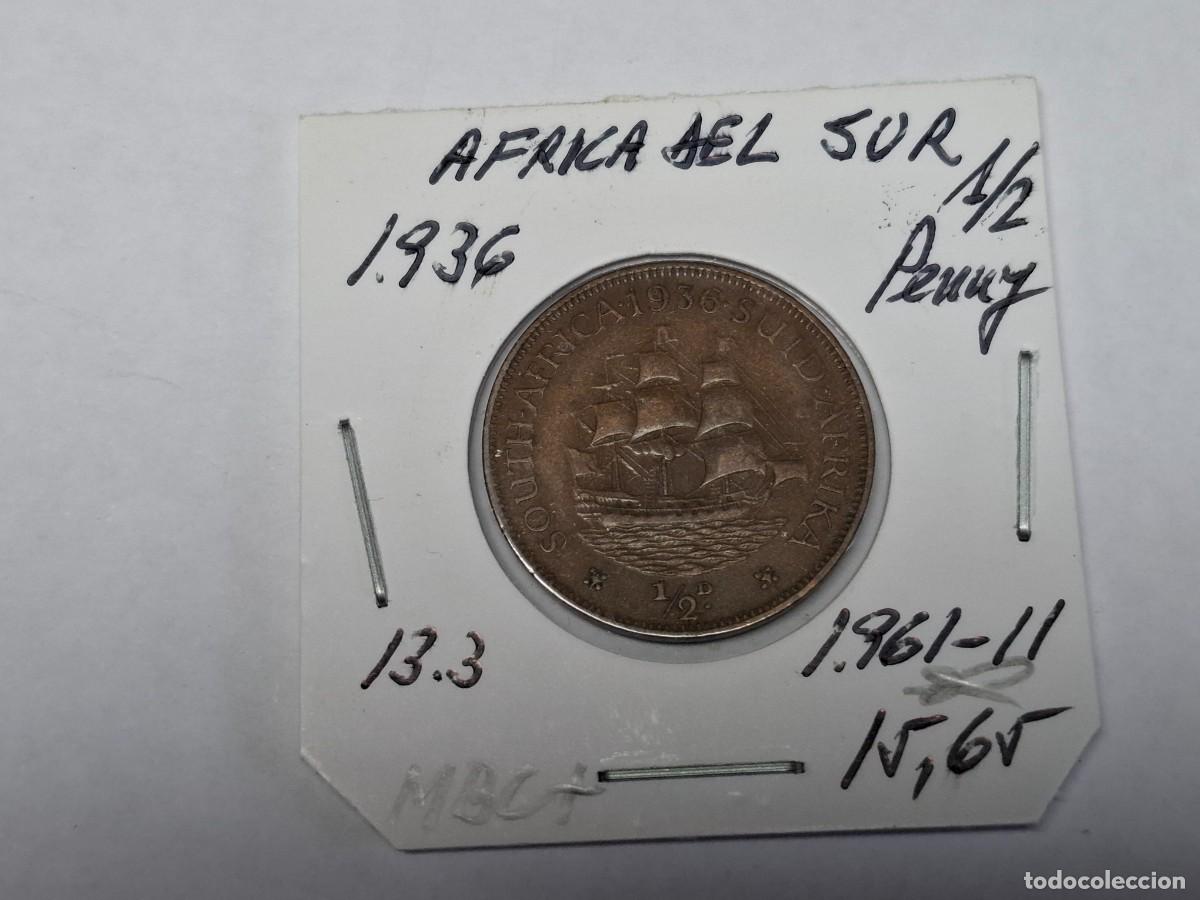 Monedas antiguas de &Aacute;frica: 1/2 de PENNY de 1936 KM 13.3 AFRICA DEL SUR en MBC+