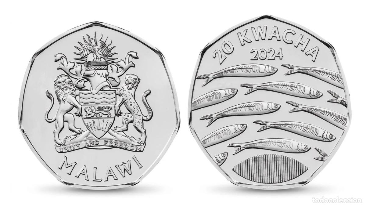 Monedas antiguas de &Aacute;frica: Malawi 20 Kwacha 2024 (2026) - PECES