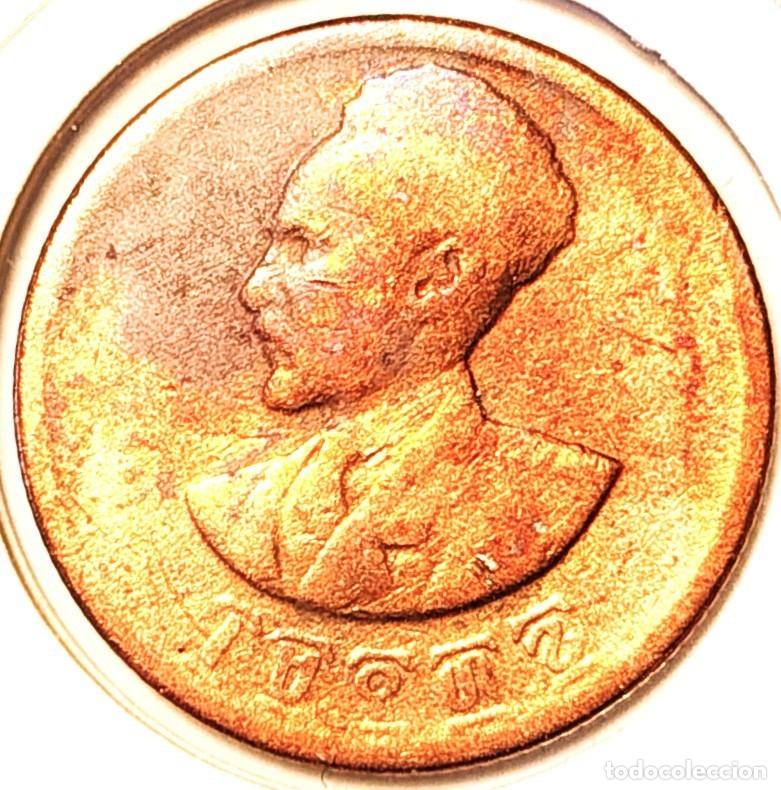 Monedas antiguas de &Aacute;frica: ETIOPIA (1944-1976) - 10 SANTEEN EE1936 (1944) - EMPERADOR HAILE SELASSIE I - E - 6 GR. COBRE