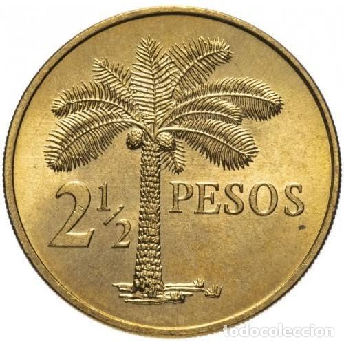 Monedas antiguas de &Aacute;frica: Guinea-Bisau 2&frac12; pesos, 1977 - PALMERA