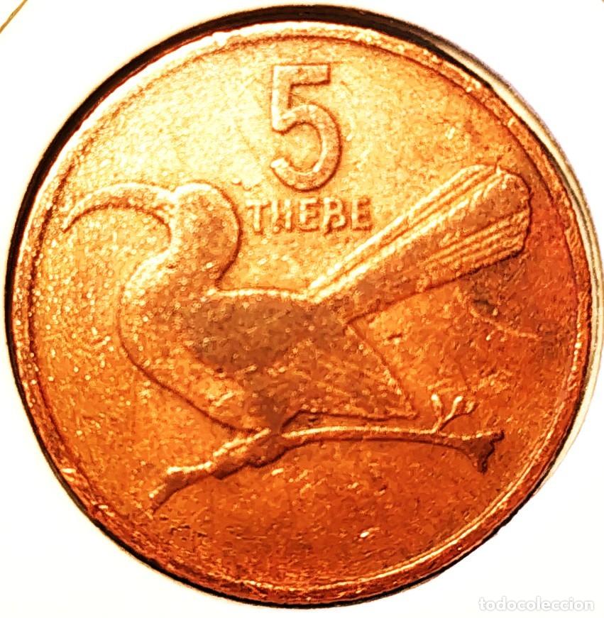Monedas antiguas de &Aacute;frica: BOTSWANA (1976-2022) - 5 THEBE 1981 - REPUBLICA - A - 2,66 GR. BRONCE - DIAMETRO 19,50 mm - MB