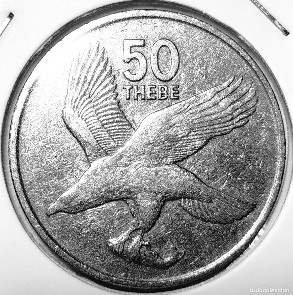 Monedas antiguas de &Aacute;frica: BOTSWANA (1976-2022) - 50 THEBE 1980 - REPUBLICA - A - 11,30 GR. CUPRONIQUEL - DIAMETRO 28,50 mm