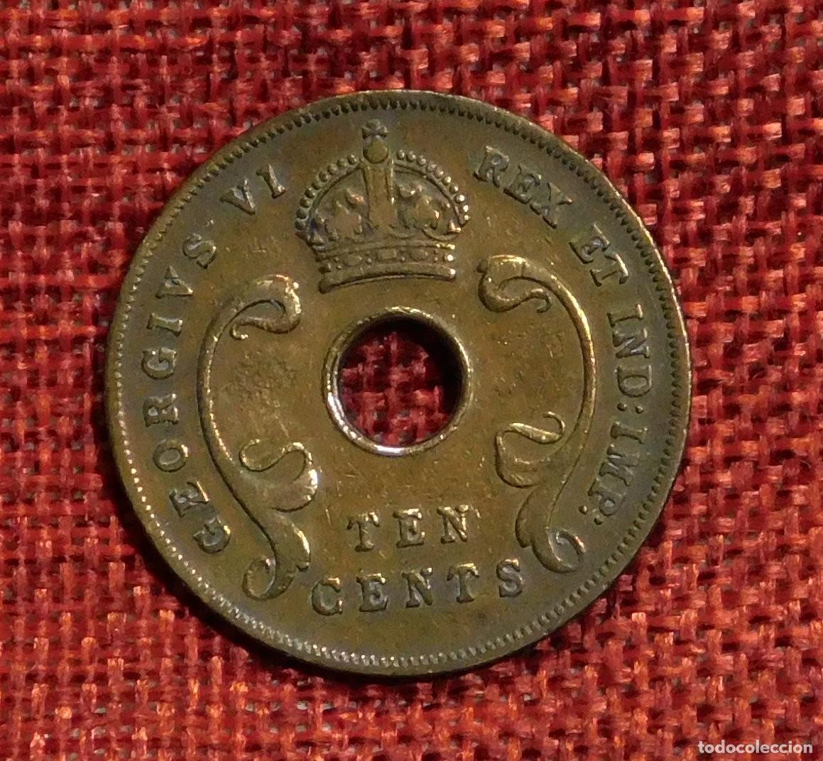 Monedas antiguas de &Aacute;frica: East Africa - A&ntilde;o 1945 - Rey Jorge VI - Rex Georgius VI - 10 Ten Cents