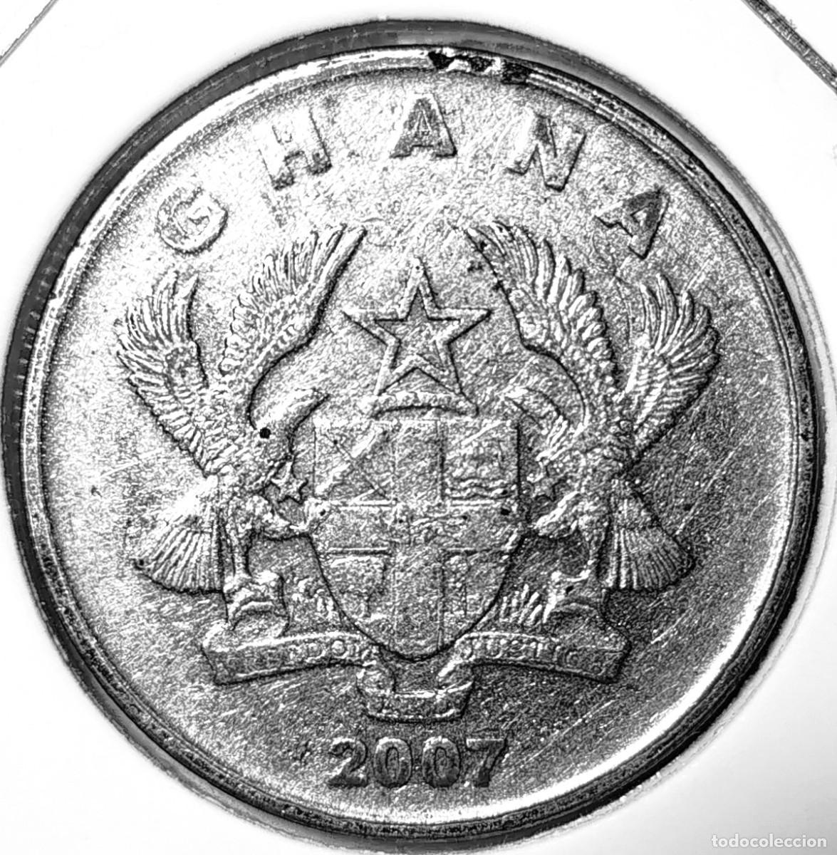 Monedas antiguas de &Aacute;frica: GHANA (1965-) - 50 PESEWAS 2007 - A - 6,08 GR. ACERO NIQUELADO - DIAMETRO 26,10 mm - MB - KM#41