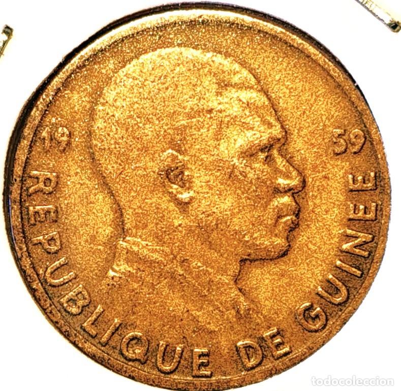 Monedas antiguas de &Aacute;frica: GUINEA (1958-1965) - 5 FRANCOS 1959 - FRANCO ANTIGUO - A - 3 GR. COBRE-ALUMINIO - DIAMETRO 20 mm