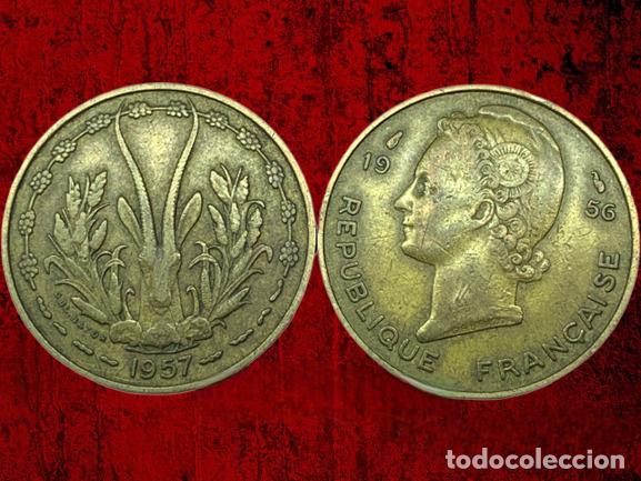 Monedas antiguas de &Aacute;frica: Africa occidental francesa lote de 10 francos 1956 y 1957