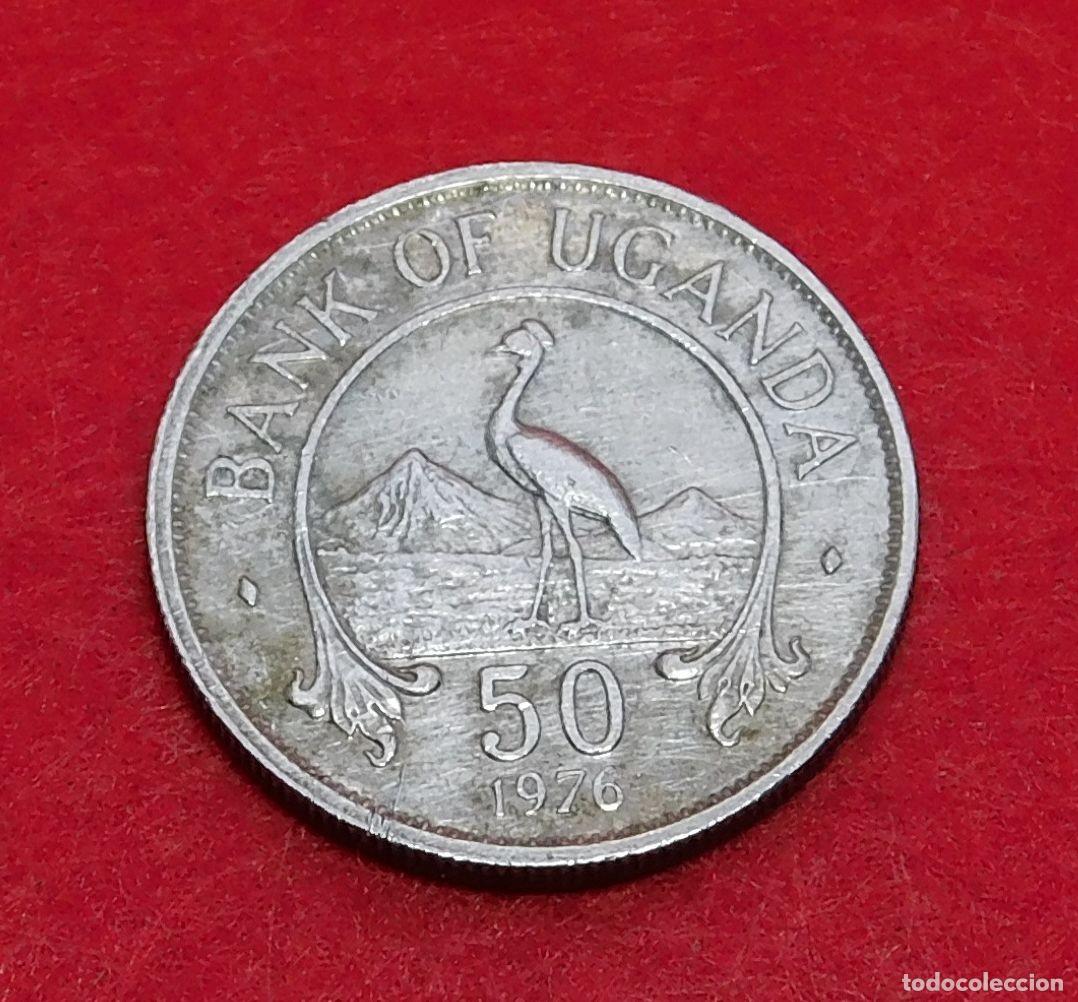 Monedas antiguas de &Aacute;frica: Bank of Uganda - 50 Fifty Cents - A&ntilde;o 1976