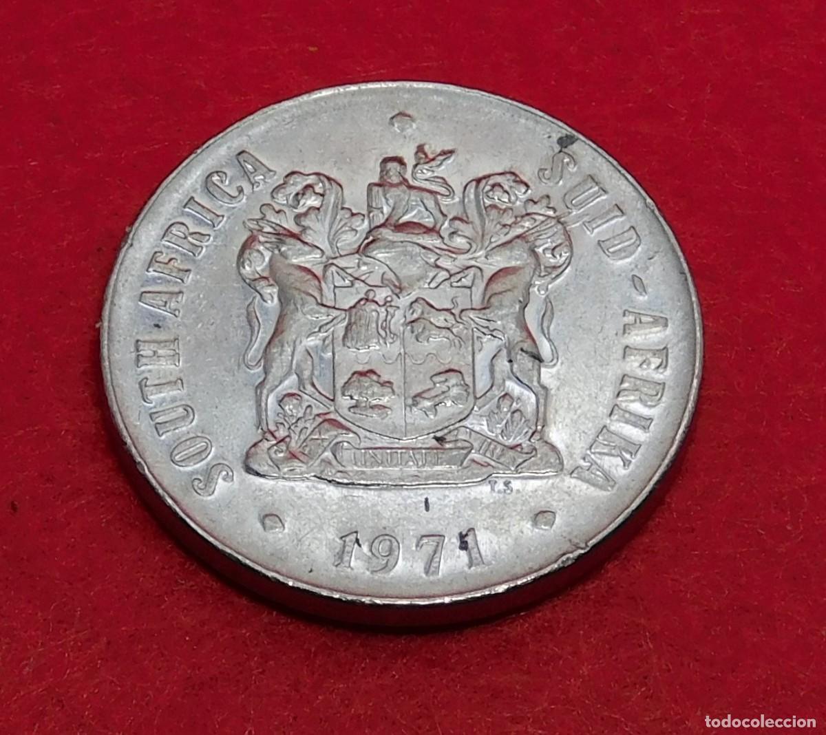 Monedas antiguas de &Aacute;frica: South Africa Sudafrica - A&ntilde;o 1971 - 50 Cents