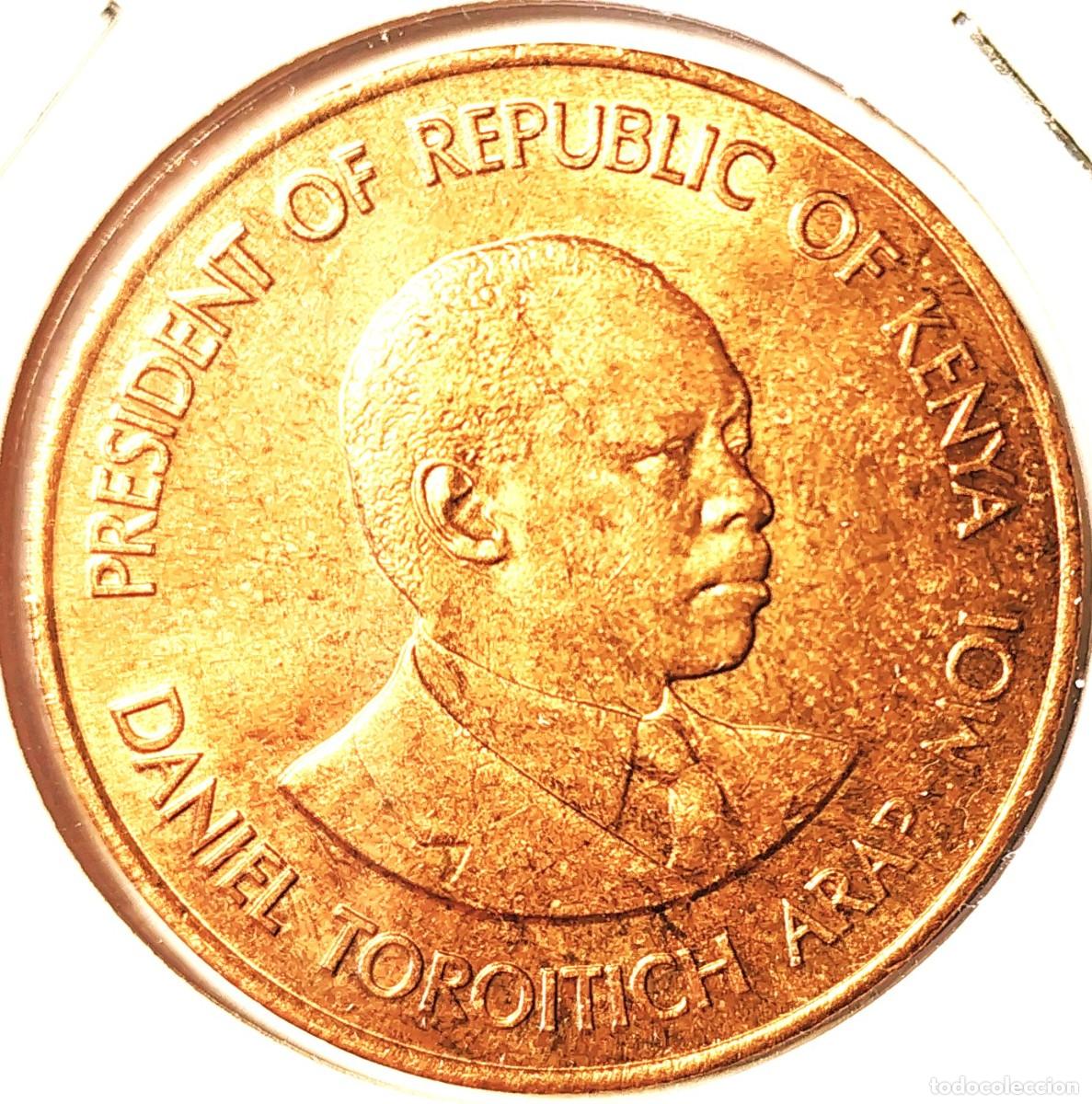 Monedas antiguas de &Aacute;frica: KENIA (1966-2018) - 10 CENTAVOS 1984 - A - 9 GR. NICKEL-BRONCE - DIAMETRO 30,80 mm - KM#18 - MB