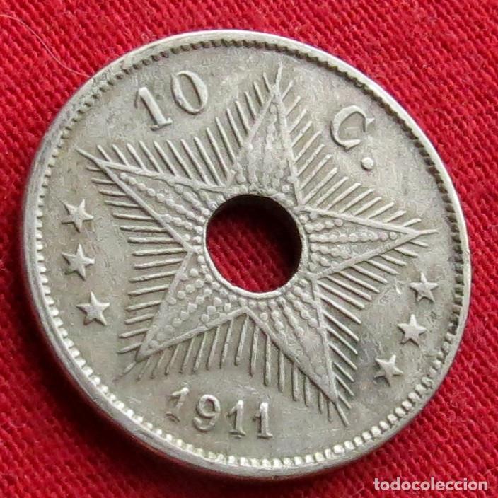 Monedas antiguas de &Aacute;frica: Congo Belga Belgish 10 centimes 1911