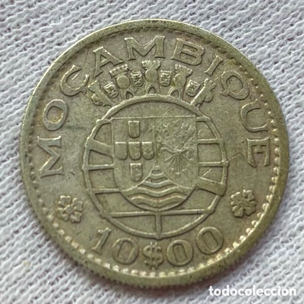 Monedas antiguas de &Aacute;frica: Moneda PLATA MOZAMBIQUE 10 Escudos 1960. Rep&uacute;blica Portuguesa