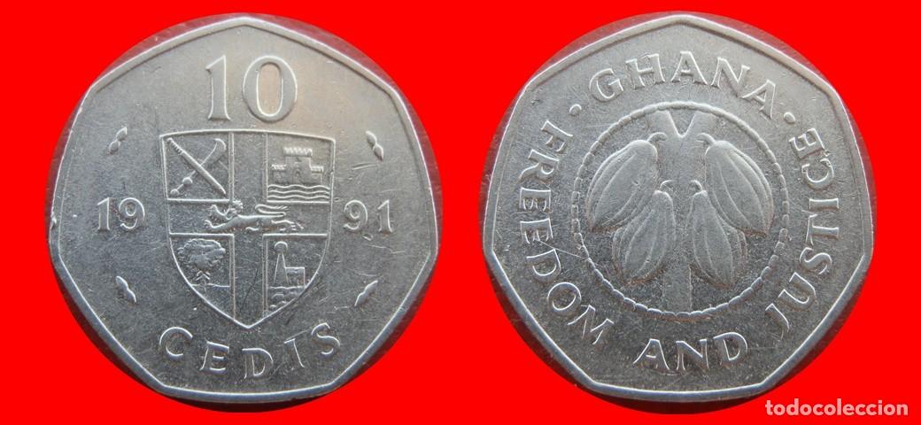 Monedas antiguas de &Aacute;frica: 10 CEDIS 1991 GHANA-154944