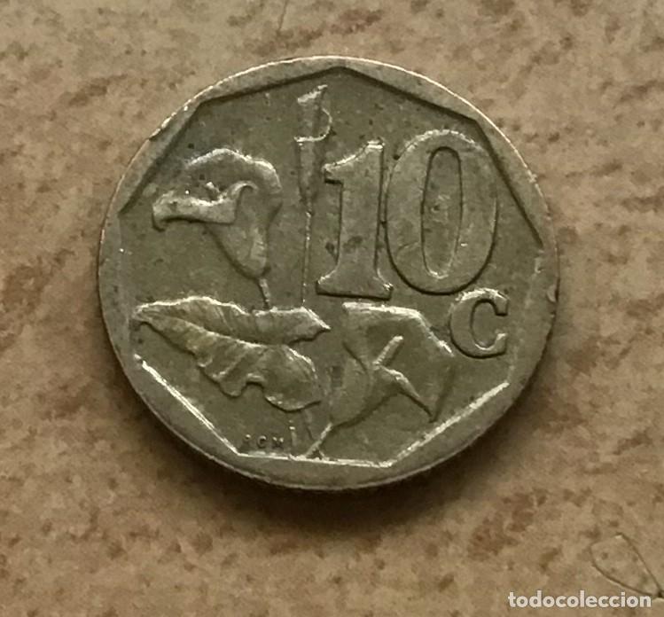 Monedas antiguas de &Aacute;frica: 10 centavos de Sud&aacute;frica. A&ntilde;o 2007