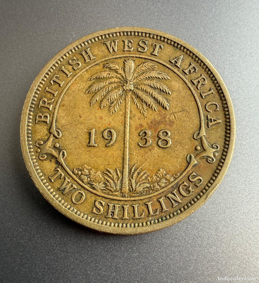 Monedas antiguas de &Aacute;frica: &Aacute;frica Occidental Brit&aacute;nica 2 Chelines 1938-H Moneda Colonial