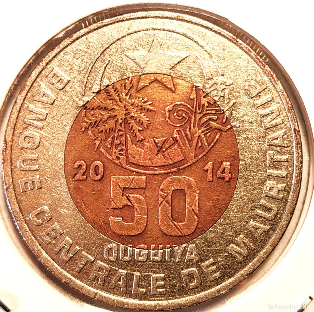 Monedas antiguas de &Aacute;frica: MAURITANIA (1973-2018) - 50 OUGUIYA 2014 - REPUBLICA ISLAMICA - A - 7,80 GR. BIMETALICA