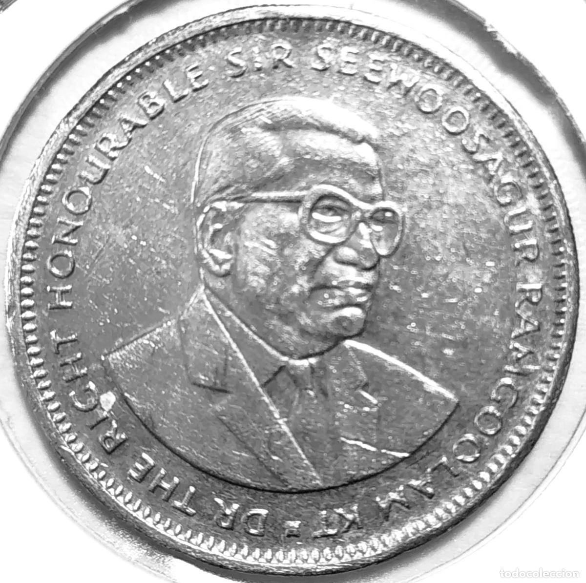 Monedas antiguas de &Aacute;frica: MAURICIO (1987-) - 1 RUPIA 1987 - A - 7,50 GR. CUPRONIQUEL - DIAMETRO 26,60 mm - MB - KM#55