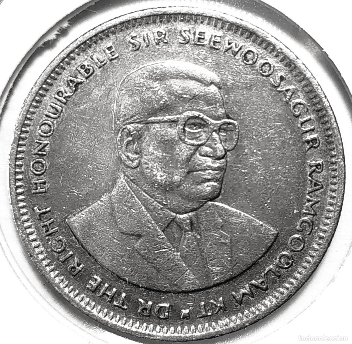 Monedas antiguas de &Aacute;frica: MAURICIO (1987-) - 1 RUPIA 1991 - A - 7,50 GR. CUPRONIQUEL - DIAMETRO 26,60 mm - MB - KM#55