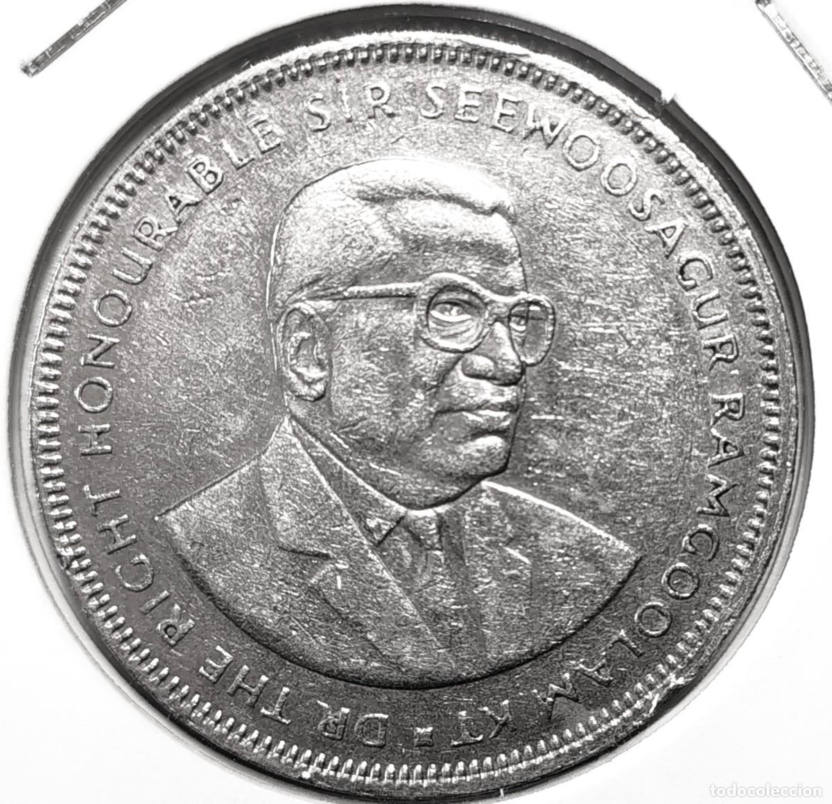 Monedas antiguas de &Aacute;frica: MAURICIO (1987-) - 5 RUPIAS 1987 - A - 12,40 GR. CUPRONIQUEL - DIAMETRO 31 mm - MB - KM#56