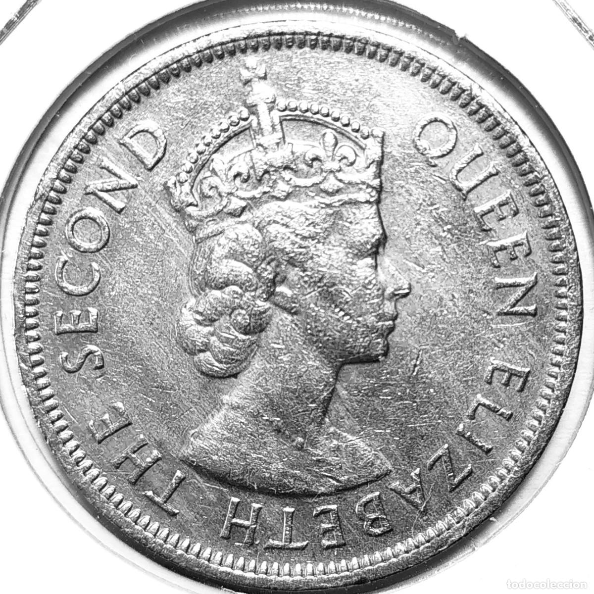 Monedas antiguas de &Aacute;frica: MAURICIO (1953-1986) - 1 RUPIA 1975 - REINA ISABEL II - A - 11,70 GR. CUPRONIQUEL - DIAMETRO 29,60 m