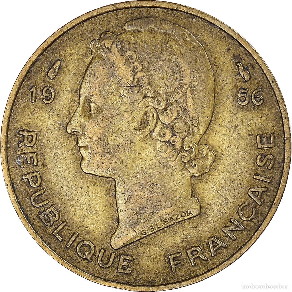 Monedas antiguas de &Aacute;frica: [#223778] Moneda, &Aacute;frica oriental francesa, 10 Francs, 1956, Paris, MBC, Aluminio -