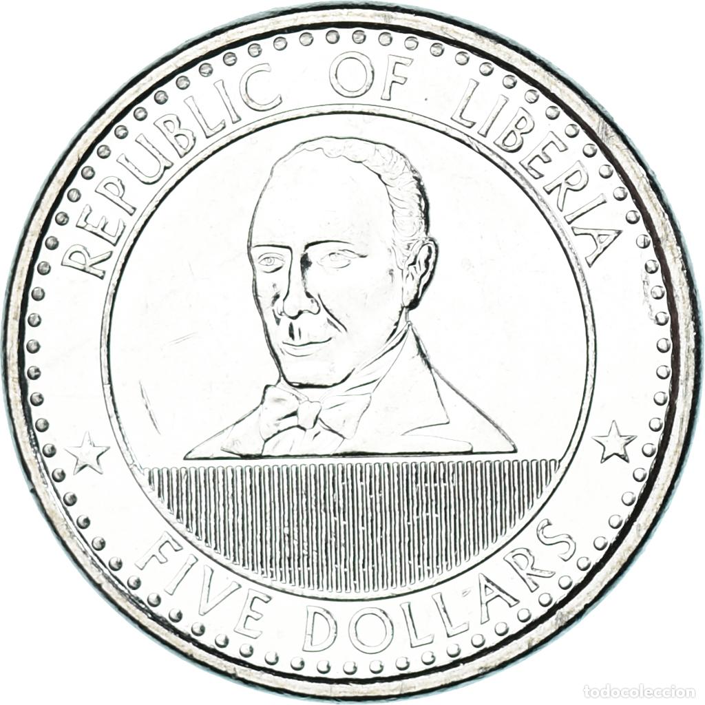 Monedas antiguas de &Aacute;frica: [#1148789] Moneda, Liberia, 5 Dollars, 2022, Edward James Roye, SC, N&iacute;quel chapado en