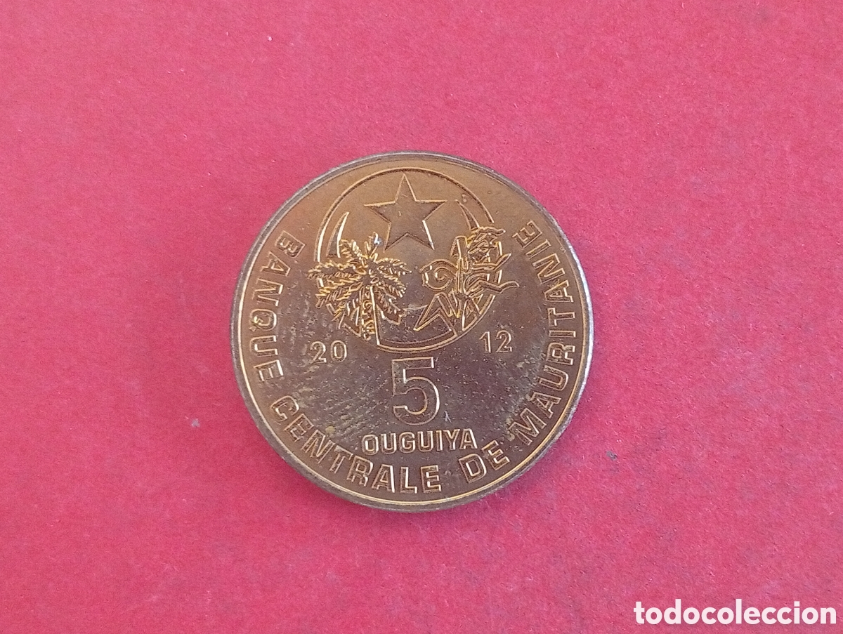 Monedas antiguas de &Aacute;frica: 5 ouguiya de Mauritania 2012