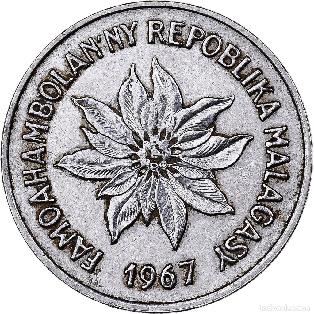 Monedas antiguas de &Aacute;frica: [#1029845] Madagascar, 5 Francs, Ariary, 1967, Paris, Acero inoxidable, MBC+, KM:10