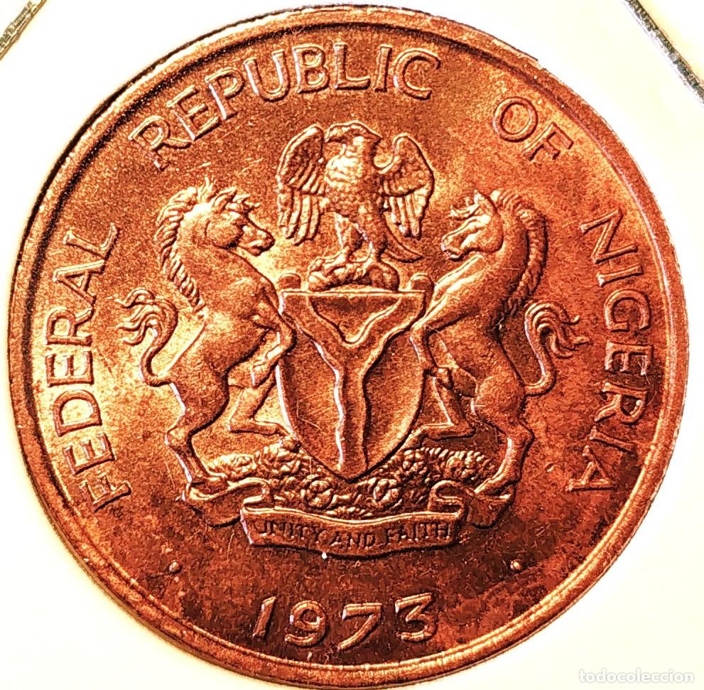 Monedas antiguas de &Aacute;frica: NIGERIA (1973-) - 1 KOBO 1973 - A - 6 GR. BRONCE - DIAMETRO 25 mm - MB - KM#8.1