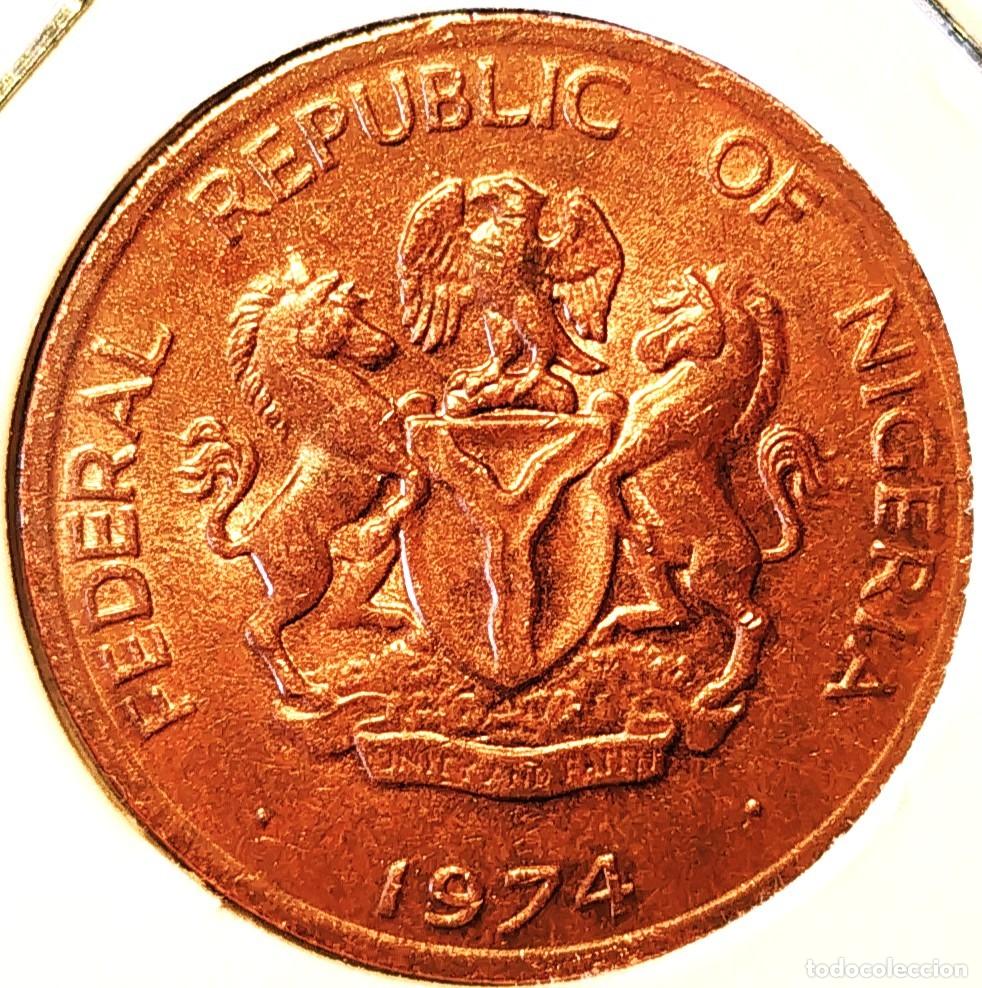 Monedas antiguas de &Aacute;frica: NIGERIA (1973-) - 1 KOBO 1974 - A - 6 GR. BRONCE - DIAMETRO 25 mm - MB - KM#8.1
