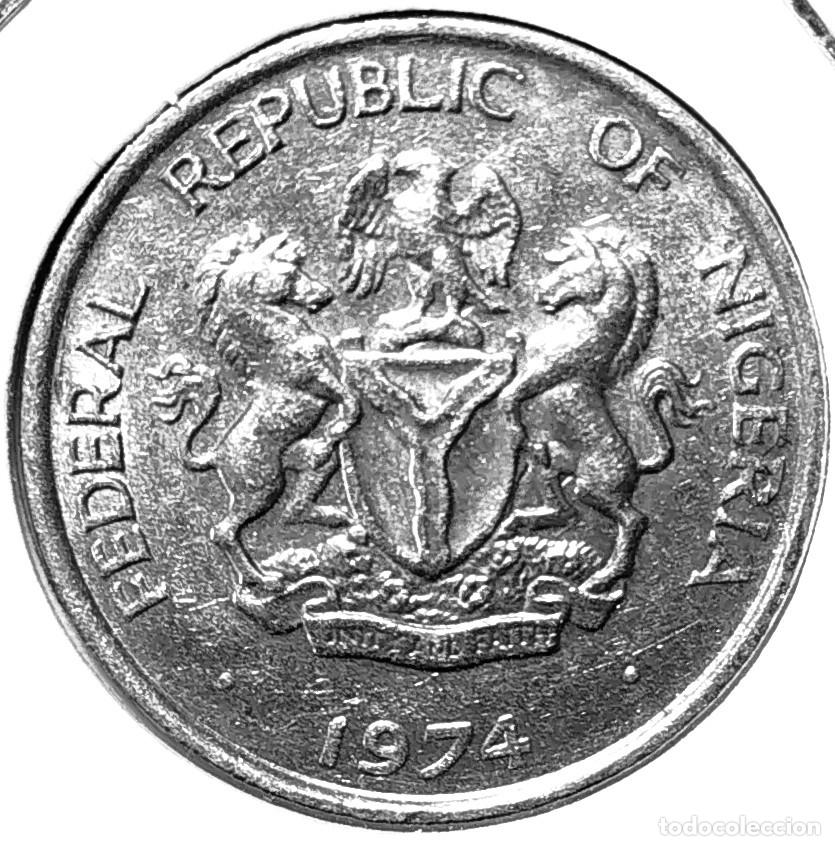 Monedas antiguas de &Aacute;frica: NIGERIA (1973-) - 5 KOBO 1974 - A - 2,80 GR. CUPRONIQUEL - DIAMETRO 20 mm - MB - KM#9.1