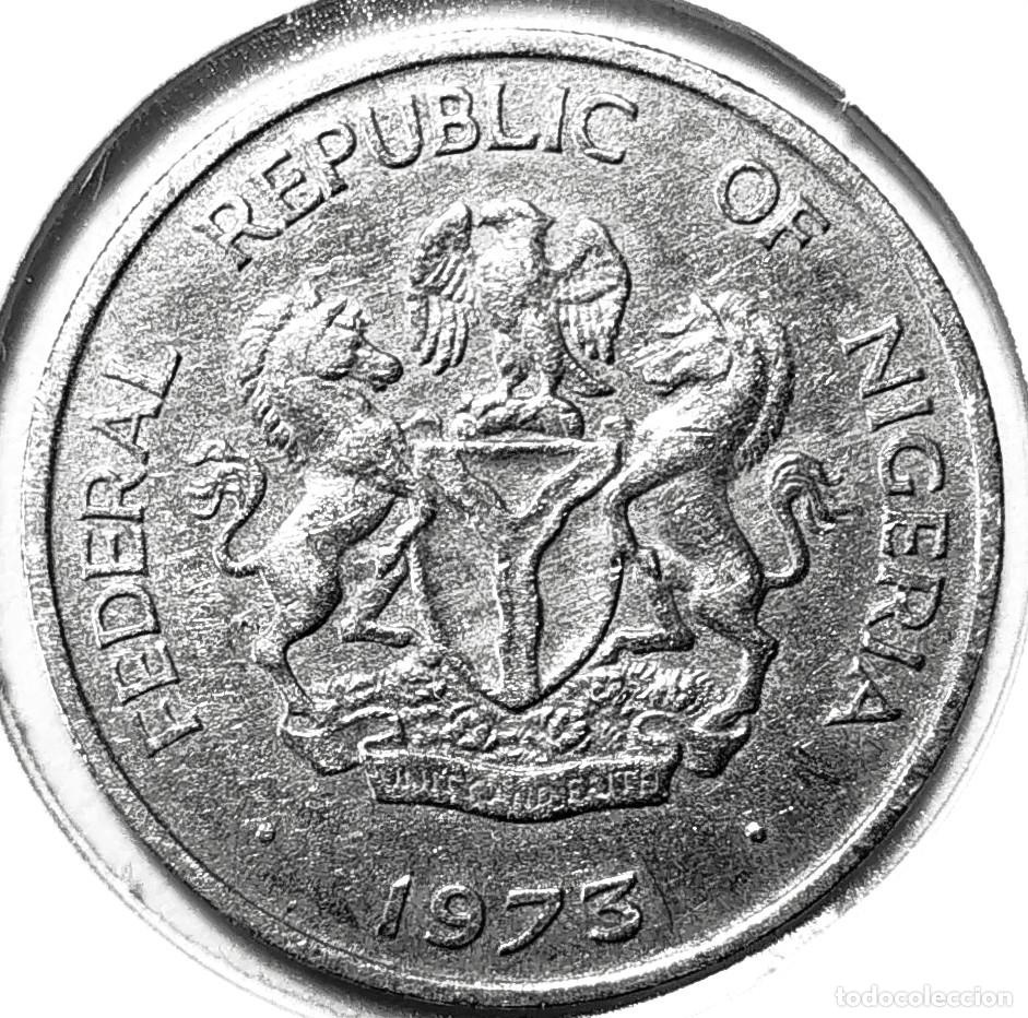 Monedas antiguas de &Aacute;frica: NIGERIA (1973-) - 10 KOBO 1973 - A - 3,90 GR. CUPRONIQUEL - DIAMETRO 22,80 mm - MB - KM#10.1