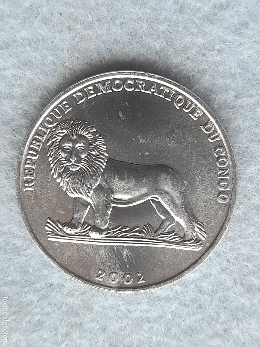 Monedas antiguas de &Aacute;frica: Rep&uacute;blica Democr&aacute;tica del Congo. 50 C&eacute;ntimos. A&ntilde;o 2002. Sin circular.