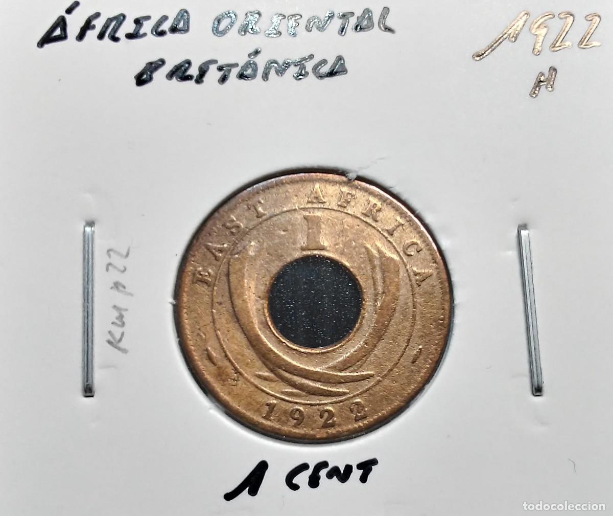 Monedas antiguas de &Aacute;frica: &Aacute;FRICA ORIENTAL BRIT&Aacute;NICA / BRITISH EAST AFRICA 1 CENTAVO / CENT 1922 H KM#22 MBC.