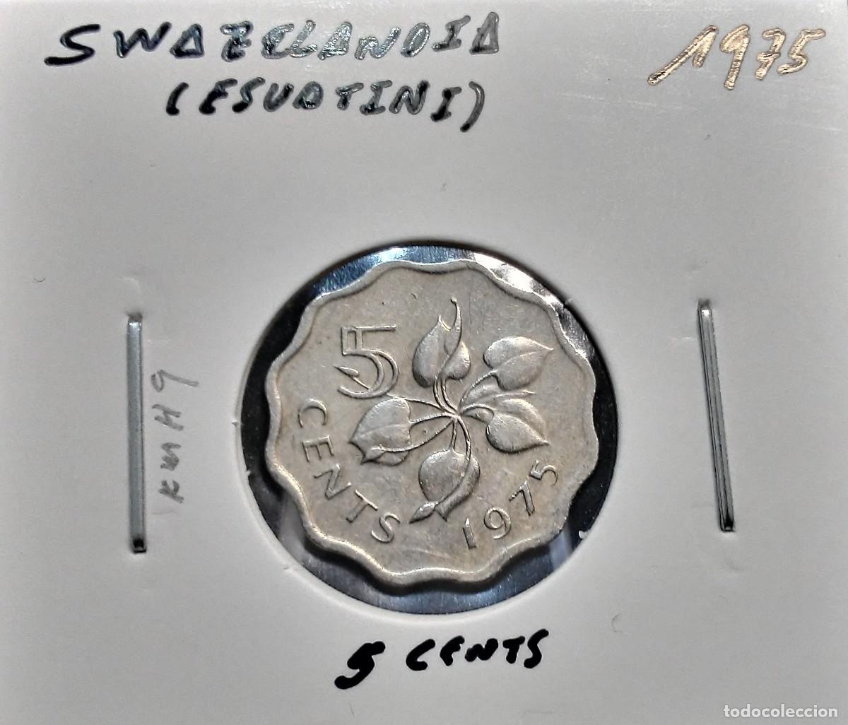 Monedas antiguas de &Aacute;frica: SWAZILANDIA / ESUATINI 5 CENTAVOS / CENTS 1975 KM#9 MBC.