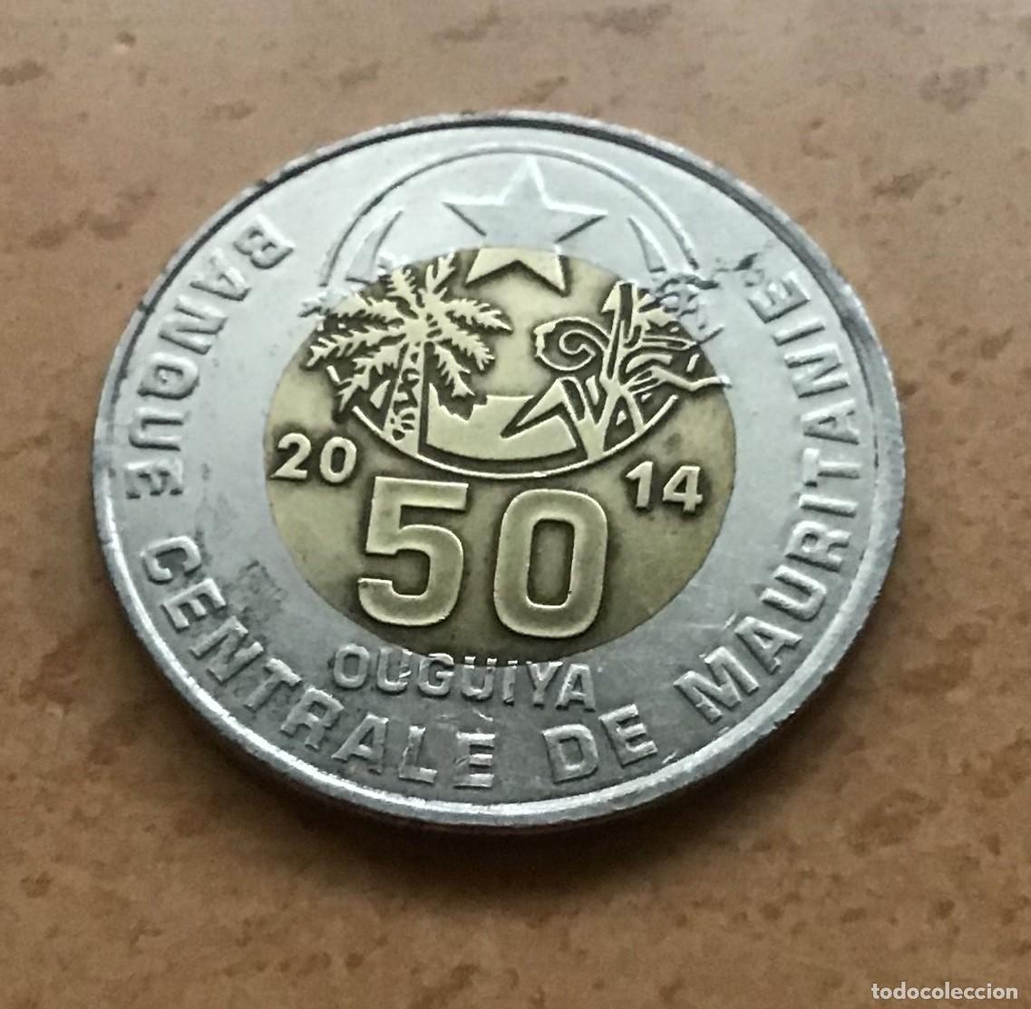 Monedas antiguas de &Aacute;frica: 50 ouguiya de Mauritania. A&ntilde;o 2014