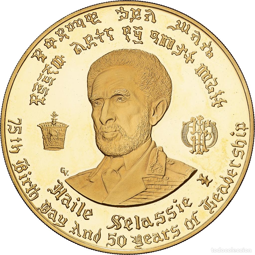 Monedas antiguas de &Aacute;frica: [#1547007] Etiop&iacute;a, Haile Selassie I, 200 Dollars, 75th Anniversary of Birth and 50th