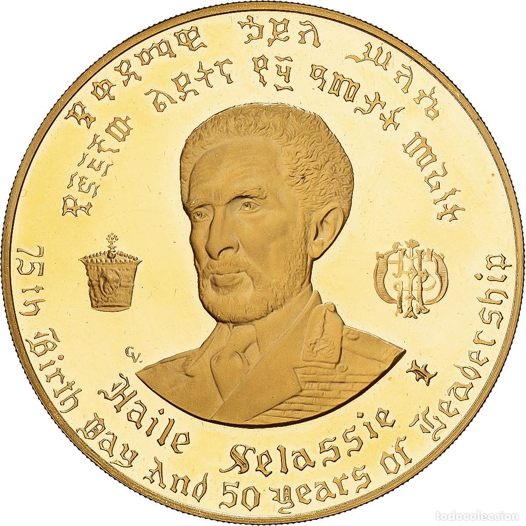 Monedas antiguas de &Aacute;frica: [#1547006] Etiop&iacute;a, Haile Selassie I, 100 Dollars, 75th Anniversary of Birth and 50th